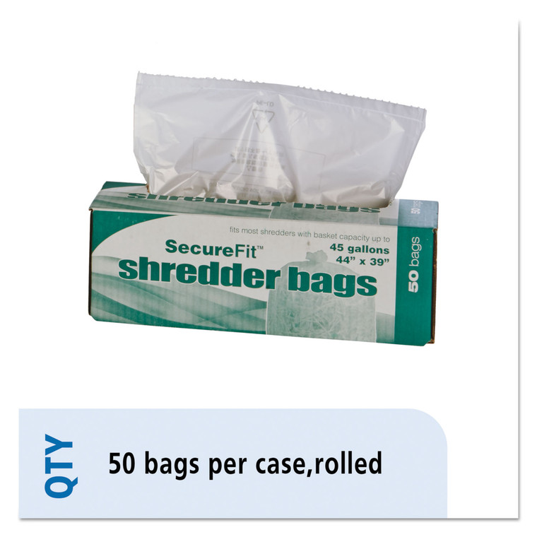 8105015574974, Heavy-Duty Shredder Bags, 45 Gal Capacity, 50/bx - NSN5574974