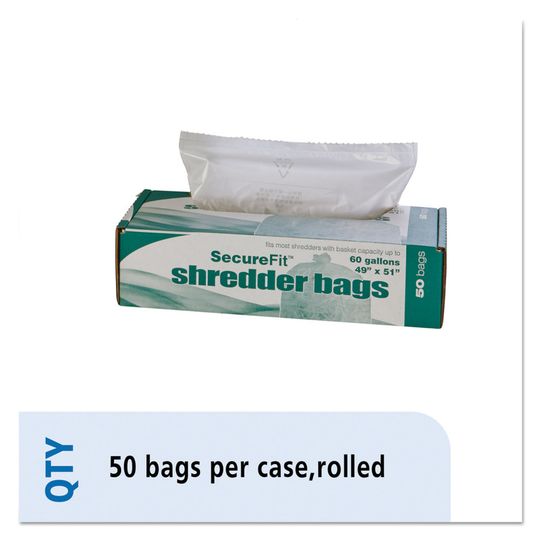 8105015574982, Heavy-Duty Shredder Bags, 60 Gal Capacity, 50/bx - NSN5574982