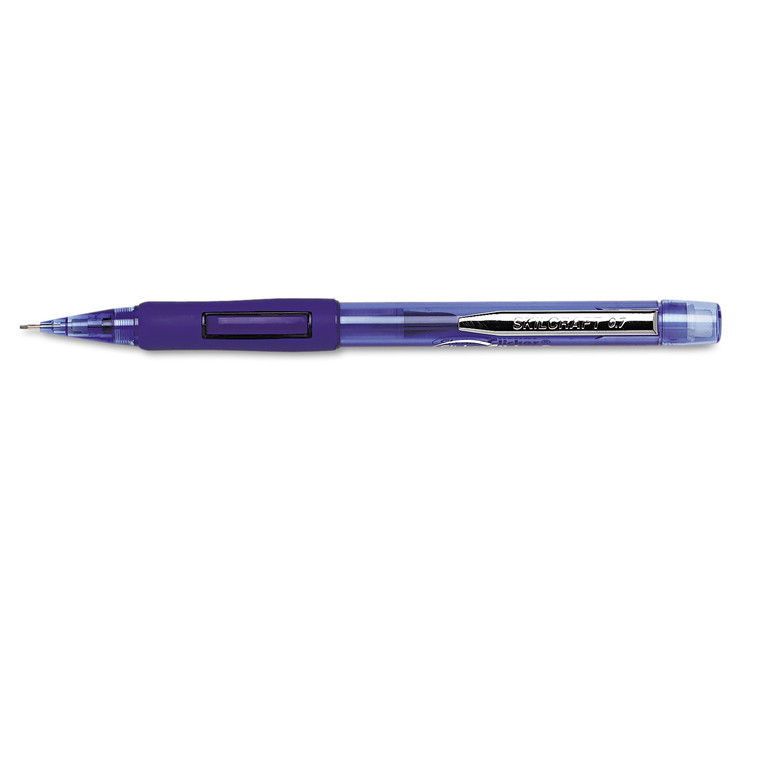 7520015654874 Skilcraft Slickerclicker Side Advanced Mechanical Pencil, 0.7mm, Black Lead, Trans Blue Barrel, Dozen - NSN5654874