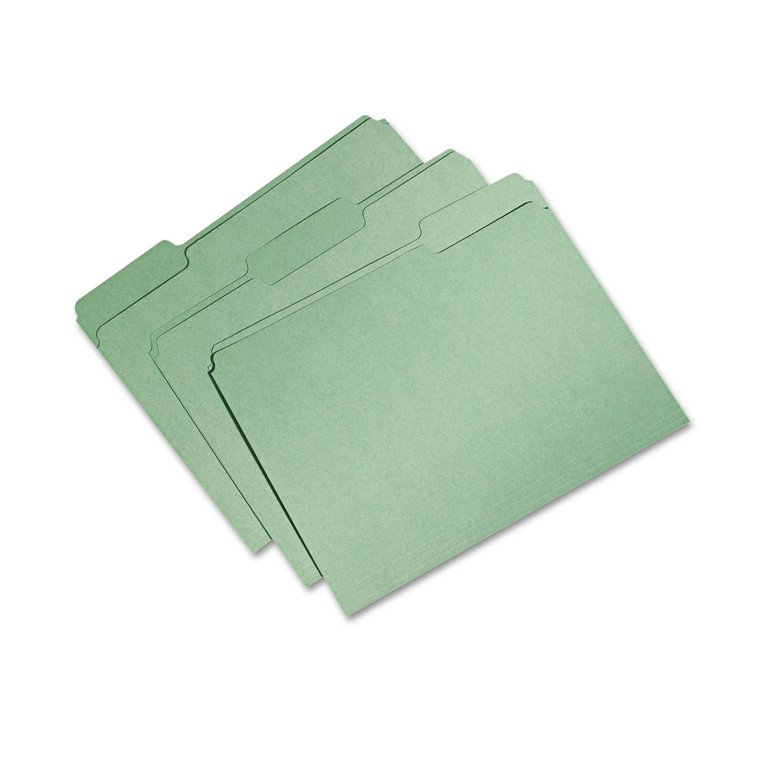 7530015664132 Skilcraftrecycled File Folders, 1/3-Cut 1-Ply Tabs, Letter Size, Bright Green, 100/box - NSN5664132