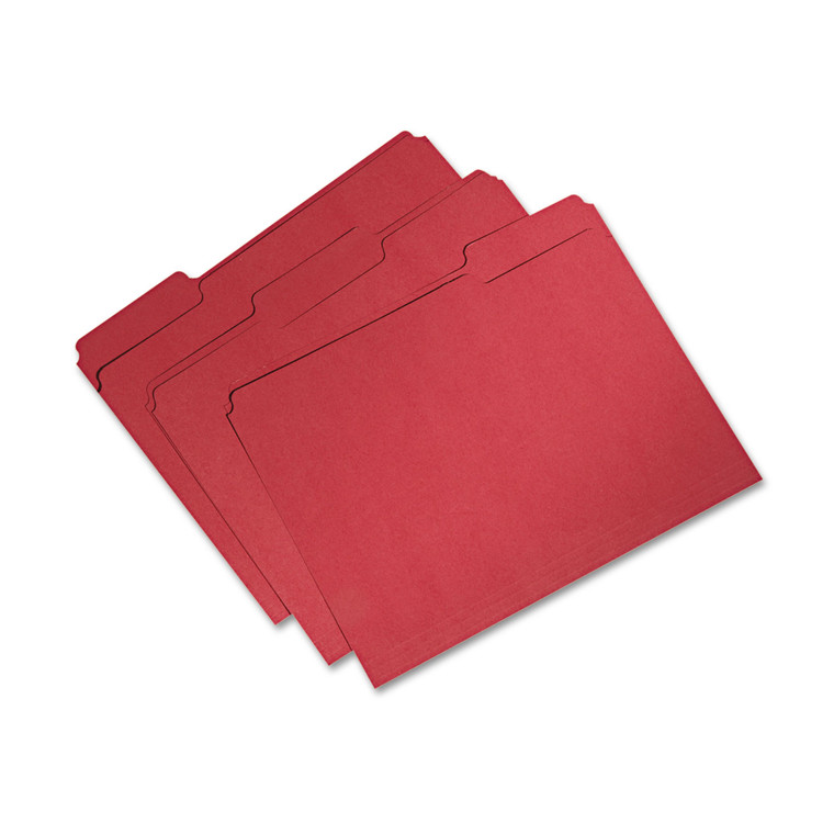 7530015664134 Skilcraft Recycled File Folders, 1/3-Cut 1-Ply Tabs, Letter Size, Red, 100/box - NSN5664134