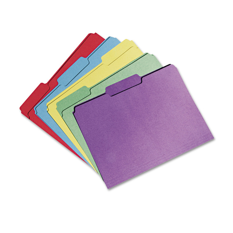 7530015664138 Skilcraftrecycled File Folders, 1/3-Cut 1-Ply Tabs, Letter Size, Assorted, 100/box - NSN5664138