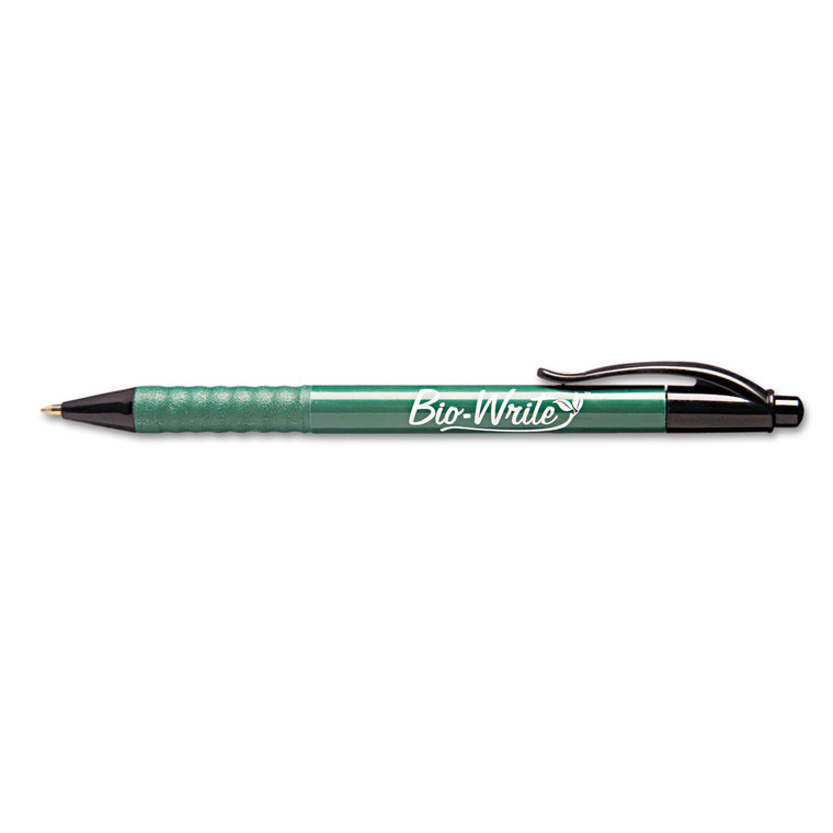 7520015789305 Skilcraft Biowrite Ballpoint Pen, Retractable, Medium 1 Mm, Black Ink, Green Barrel, Dozen - NSN5789305