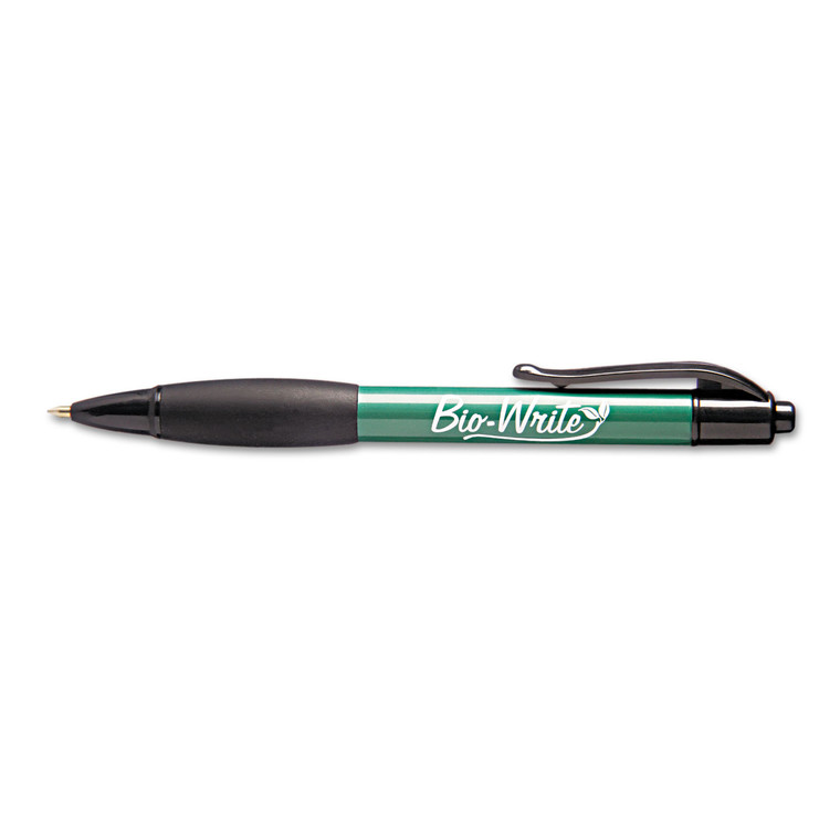 7520015789307 Skilcraft Biowrite Ballpoint Pen, Retractable, Medium 1 Mm, Black Ink, Green Barrel, Dozen - NSN5789307
