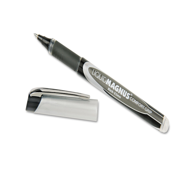 7520015877801 Skilcraft Liquid Magnus Roller Ball Pen, Stick, Micro 0.5 Mm, Black Ink, Black/clear Barrel, 4/pack - NSN5877801