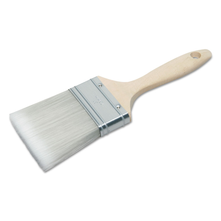 8020015964245 Skilcraft Synthetic Filament Paint Brush, 0.56" Wide, Flat Profile, Hardwood Handle - NSN5964245