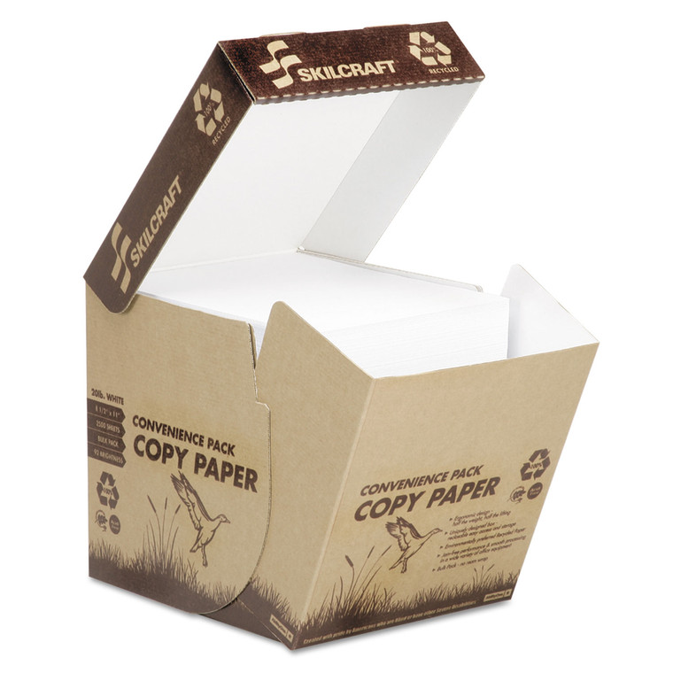 7530016110277 Skilcraft Recycled Copy Paper, 92 Bright, 20lb, 8.5 X 11, White, 2,500/carton - NSN6110277