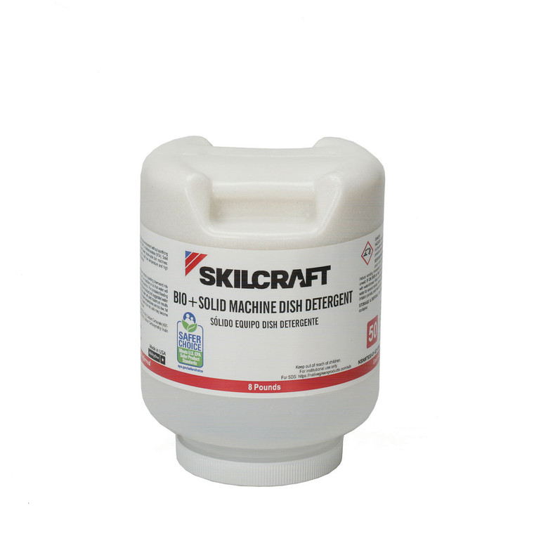 7930016216646, Skilcraft, Bio+ Dishwasher Detergent, 8 Lb Bottle, 4/carton - NSN6216646