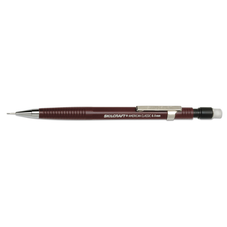 7520016522436 Skilcraft American Classic Mechanical Pencil, 0.5 Mm, Hb (#2.5), Black Lead, Burgundy Barrel, Dozen - NSN6522436