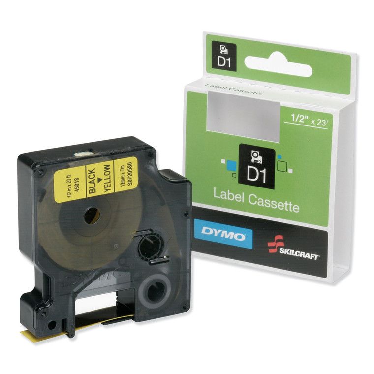 7510016576745, Dymo/skilcraft Label Cassette, 0.75" X 23 Ft, Black/yellow - NSN6576745