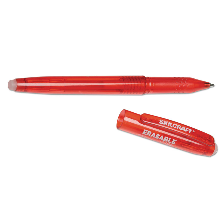 7520016580387 Skilcraft Erasable Re-Write Gel Pen, Stick, Medium 0.7 Mm, Red Ink, Red Barrel, Dozen - NSN6580387