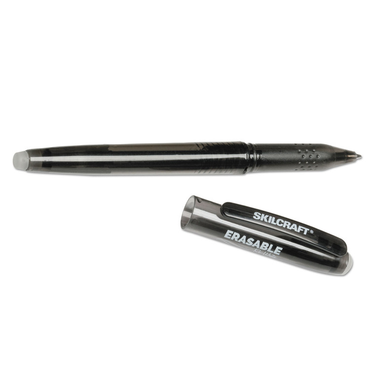 7520016580391 Skilcraft Erasable Re-Write Gel Pen, Stick, Medium 0.7 Mm, Black Ink, Black Barrel, Dozen - NSN6580391