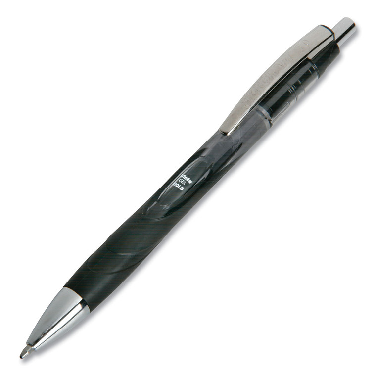 7520016849424 Skilcraft Vista Gel Pen, Retractable, Bold 1 Mm, Black Ink, Translucent Barrel, Dozen - NSN6849424