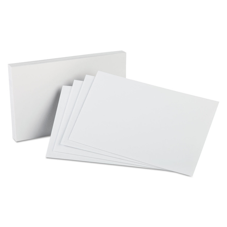 Unruled Index Cards, 5 X 8, White, 100/pack - OXF50