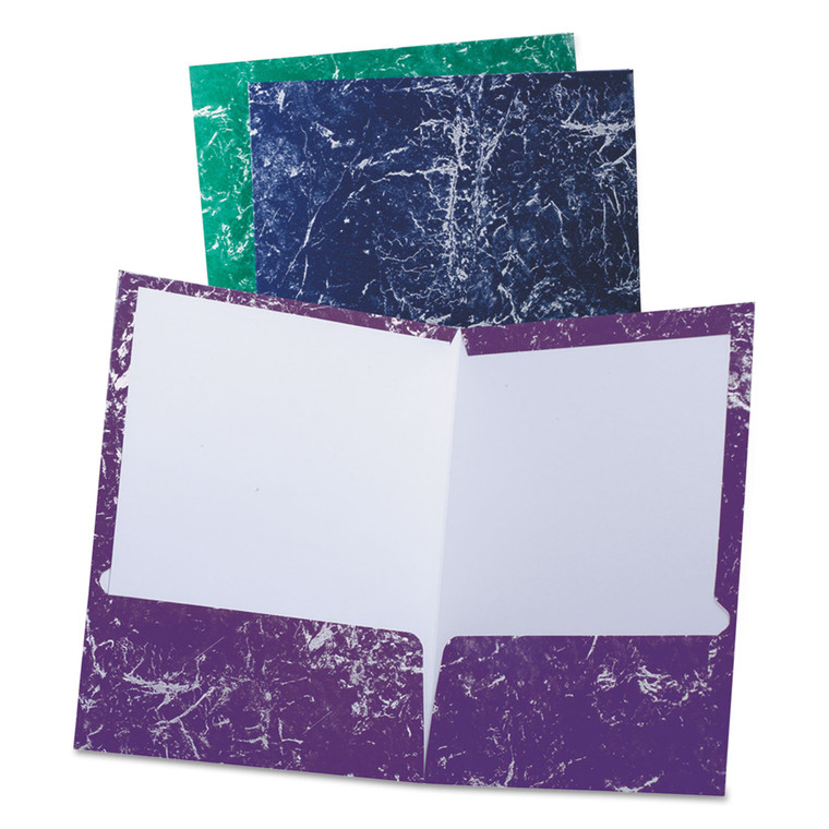 Marble High Gloss Portfolio, 11 X 8.5, Marble, Charcoal/green/navy/purple, 25/box - OXF50190