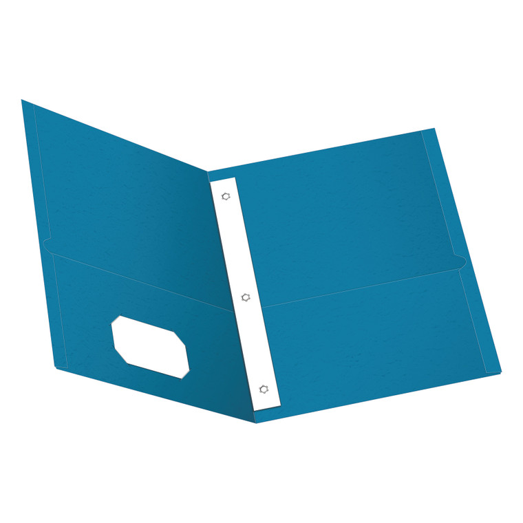 Twin-Pocket Folders With 3 Fasteners, 0.5" Capacity, 11 X 8.5, Light Blue, 25/box - OXF57701
