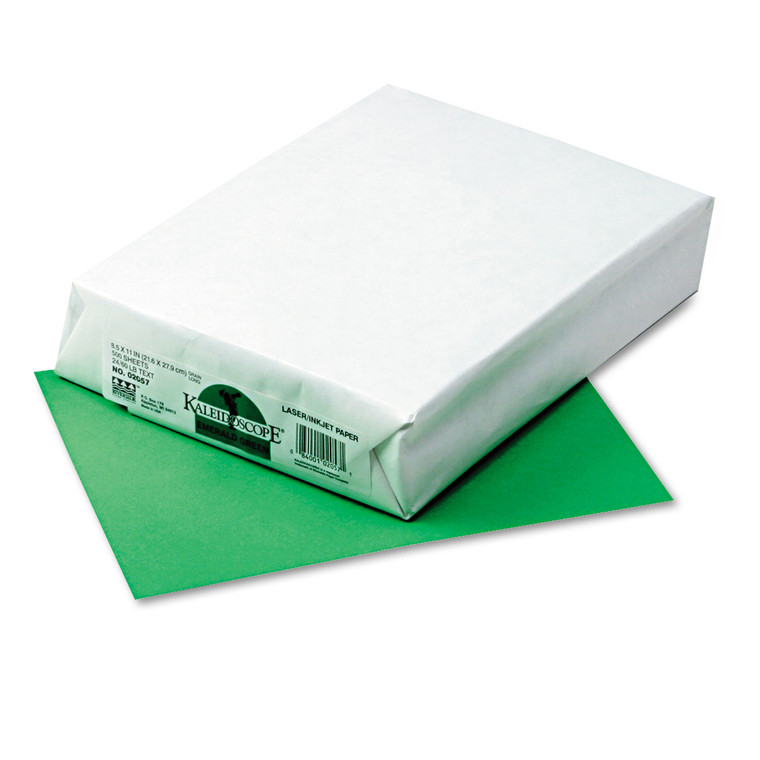 Kaleidoscope Multipurpose Colored Paper, 24lb, 8.5 X 11, Emerald Green, 500/ream - PAC102057