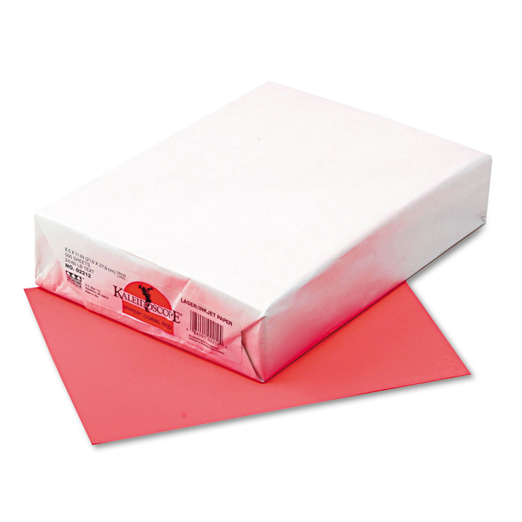 Kaleidoscope Multipurpose Paper, 24lb, 8.5 X 11, Hyper Coral Red, 500/ream - PAC102212