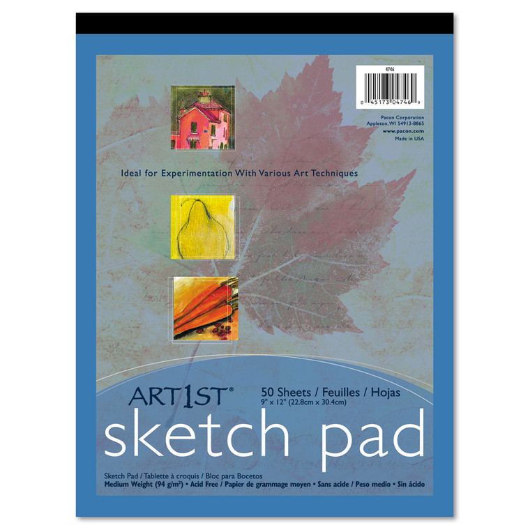 Art1st Sketch Pad, Unruled, 50 White 9 X 12 Sheets - PAC4746