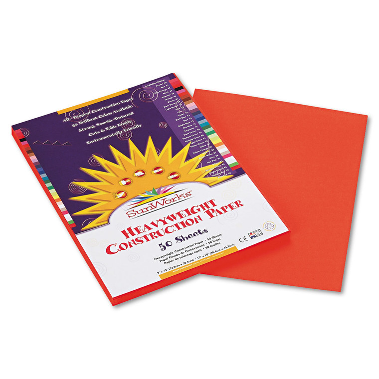 Construction Paper, 58lb, 9 X 12, Orange, 50/pack - PAC6603