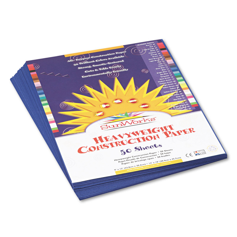 Construction Paper, 58lb, 9 X 12, Dark Blue, 50/pack - PAC7303