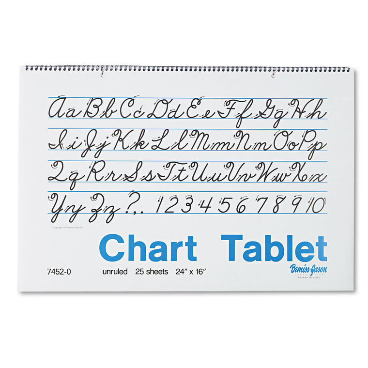 Chart Tablets, Unruled, 25 White 24 X 16 Sheets - PAC74520