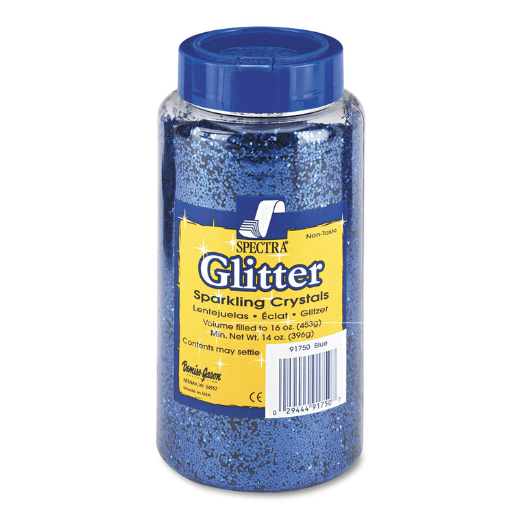 Spectra Glitter, 0.04 Hexagon Crystals, Blue, 16 Oz Shaker-Top Jar - PAC91750