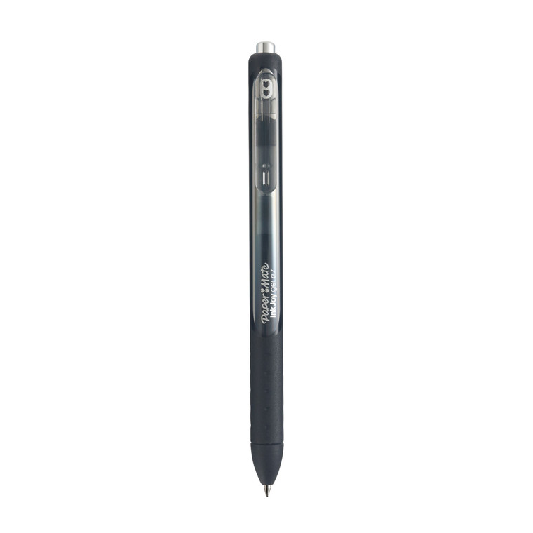 Inkjoy Gel Pen, Retractable, Medium 0.7 Mm, Black Ink, Black Barrel, Dozen - PAP1951719