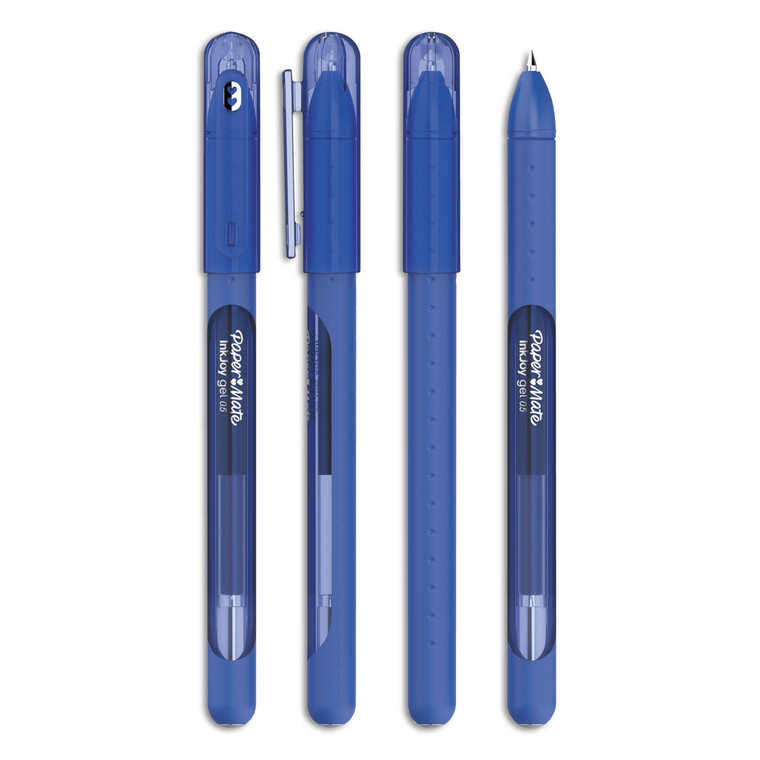 Inkjoy Gel Pen, Stick, Medium 0.7 Mm, Blue Ink, Blue Barrel, Dozen - PAP2023006