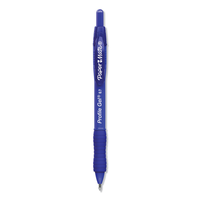Profile Gel Pen, Retractable, Medium 0.7 Mm, Blue Ink, Translucent Blue Barrel, Dozen - PAP2095472