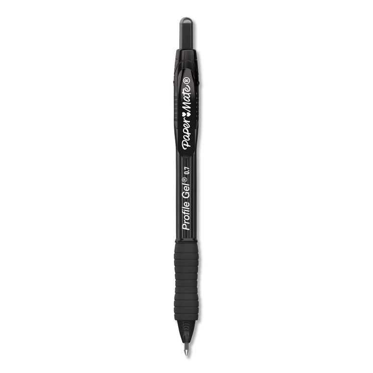 Profile Gel Pen, Retractable, Medium 0.7 Mm, Black Ink, Translucent Black Barrel, Dozen - PAP2095476