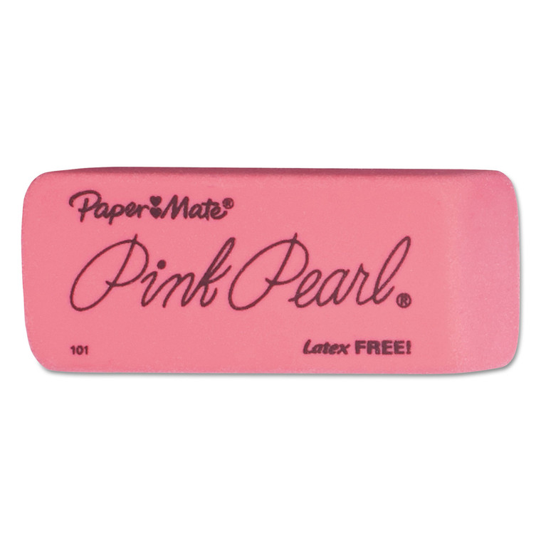 Pink Pearl Eraser, For Pencil Marks, Rectangular Block, Large, Pink, 12/box - PAP70521