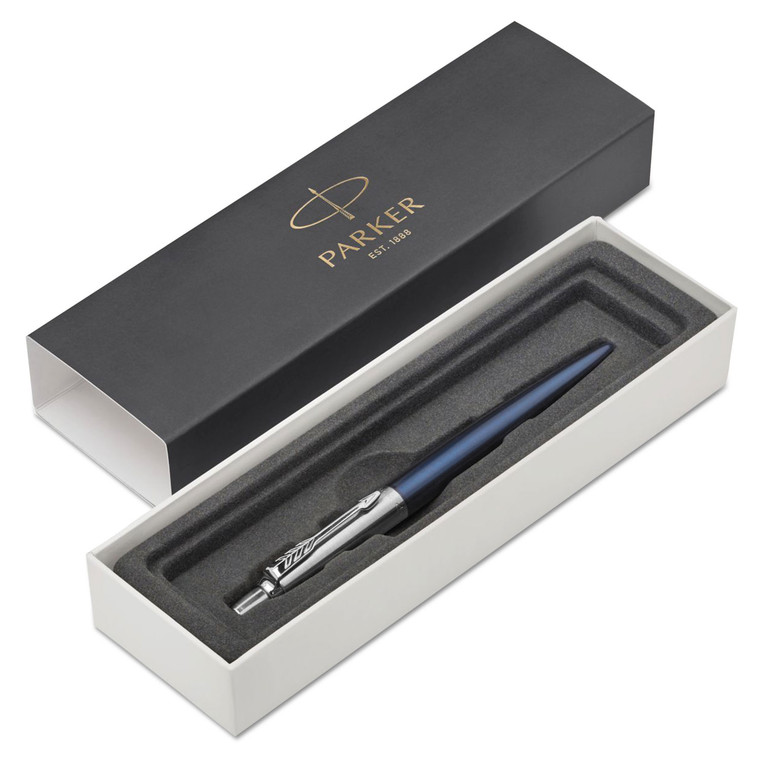 Jotter Ballpoint Pen, Retractable, Medium 1 Mm, Blue Ink, Royal Blue/chrome Barrel - PAR1953186