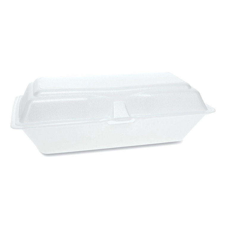 Foam Hinged Lid Containers, Single Tab Lock Hoagie, 9.75 X 5 X 3.25, White, 560/carton - PCT0TH10099Y000