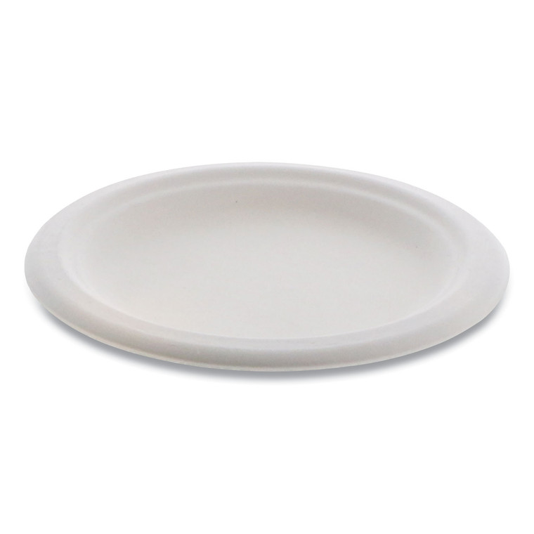 Earthchoice Compostable Fiber-Blend Bagasse Dinnerware, Plate, 6" Dia, Natural, 1,000/carton - PCTMC500060001