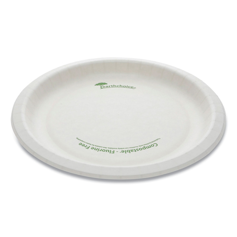 Earthchoice Pressware Compostable Dinnerware, Plate, 9" Dia, White, 450/carton - PCTPSP09EC