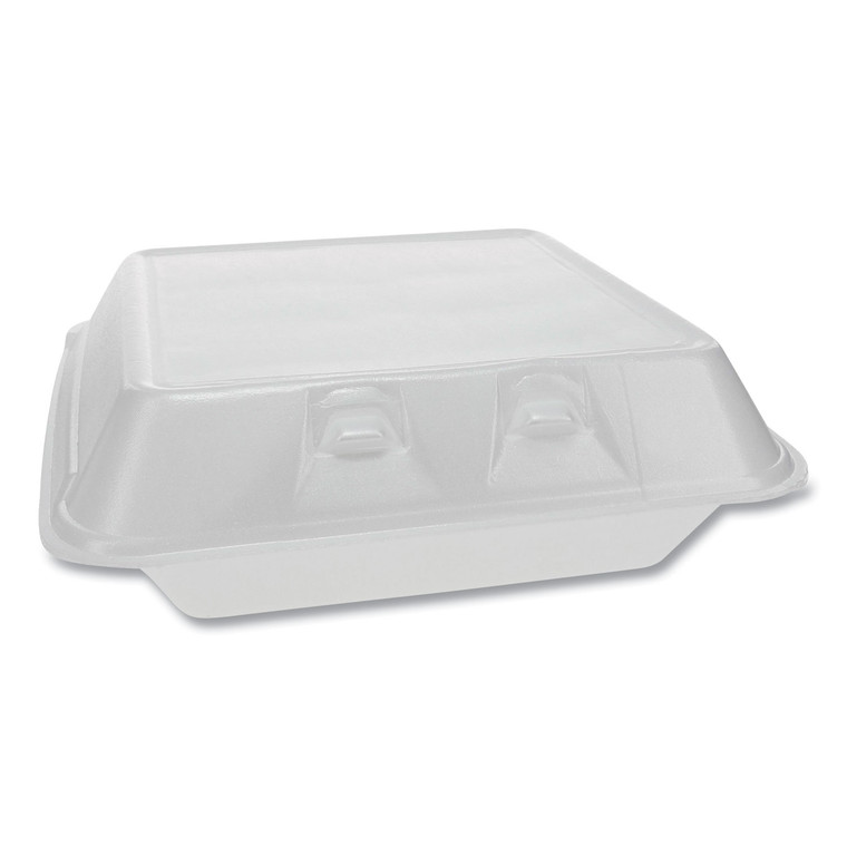 Smartlock Foam Hinged Containers, Large, 9 X 9.13 X 3.25, White, 150/carton - PCTYHLW09010000