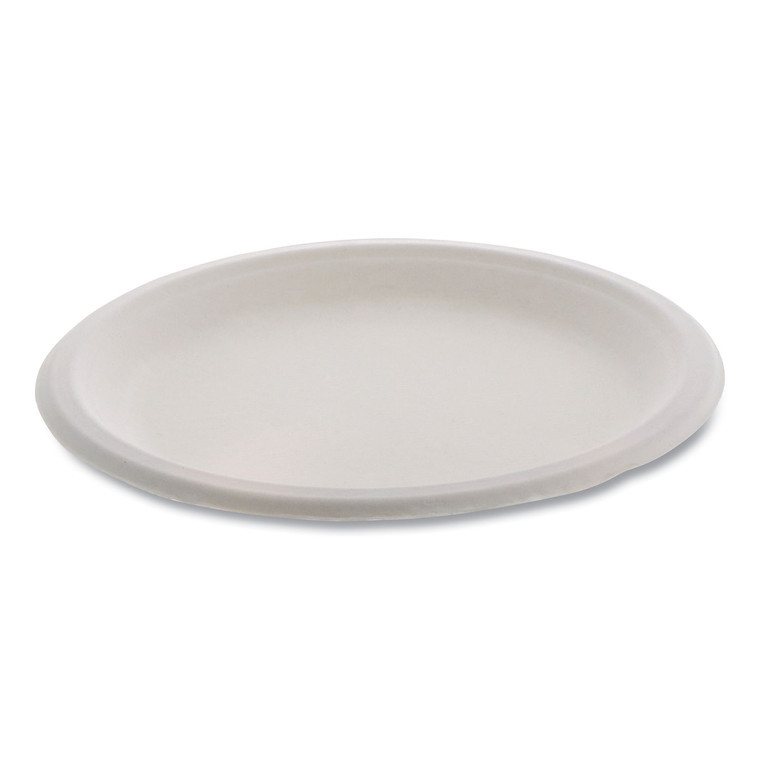 Earthchoice Compostable Fiber-Blend Bagasse Dinnerware, Plate, 9" Dia, Natural, 500/carton - PCTYMC500090002