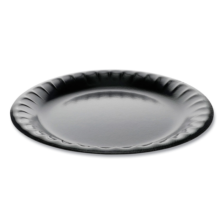 Laminated Foam Dinnerware, Plate, 9" Dia, Black, 500/carton - PCTYTKB00090000
