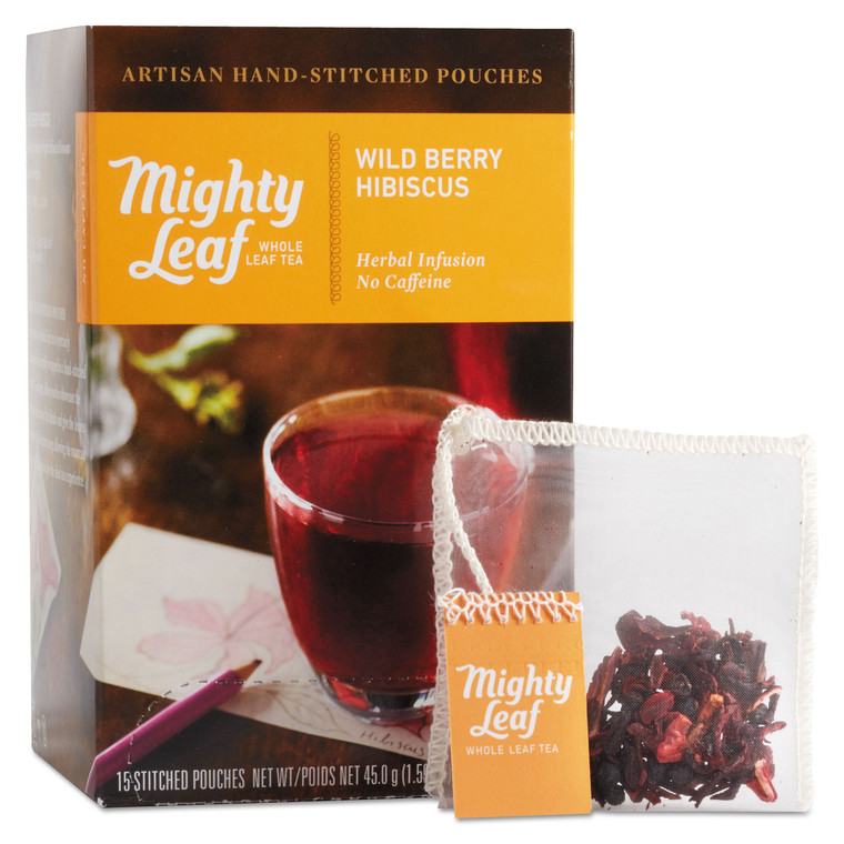 Whole Leaf Tea Pouches, Wild Berry Hibiscus, 15/box - PEE510144