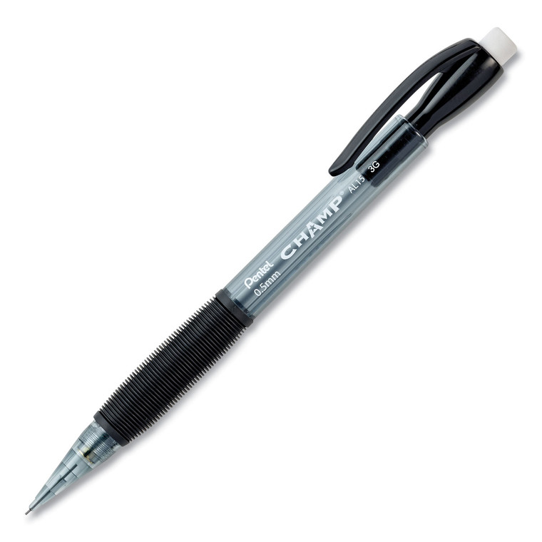 Champ Mechanical Pencil, 0.5 Mm, Hb (#2.5), Black Lead, Translucent Gray Barrel, Dozen - PENAL15A