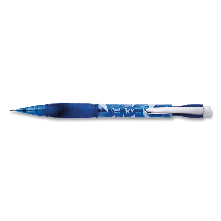Icy Mechanical Pencil, 0.7 Mm, Hb (#2.5), Black Lead, Transparent Blue Barrel, 24/pack - PENAL27TCSWSPR