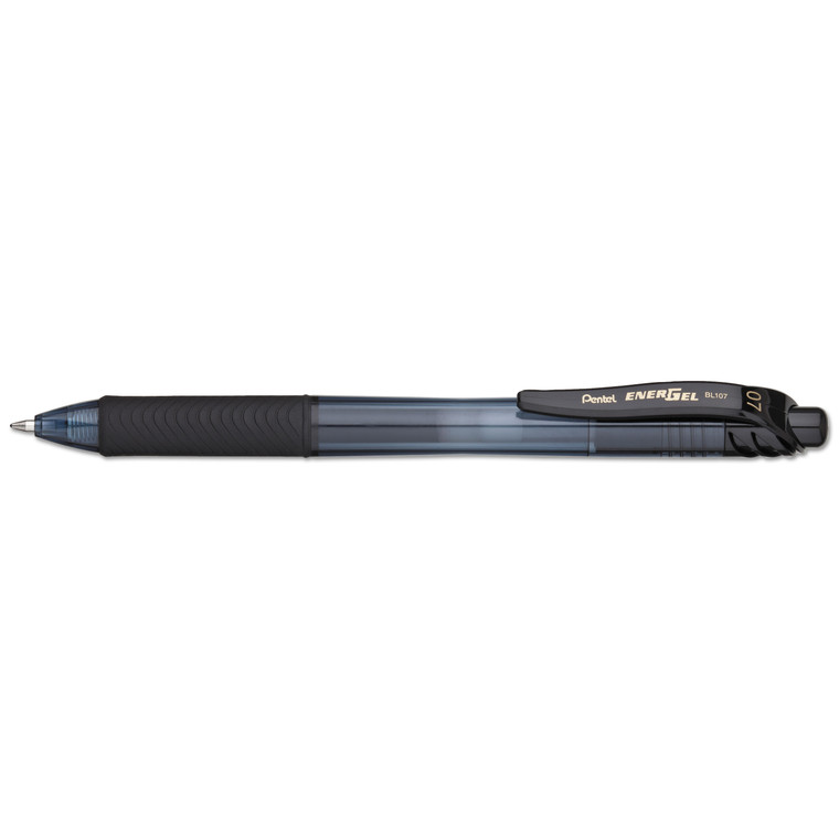 Energel-X Gel Pen, Retractable, Medium 0.7 Mm, Black Ink, Black Barrel, Dozen - PENBL107A