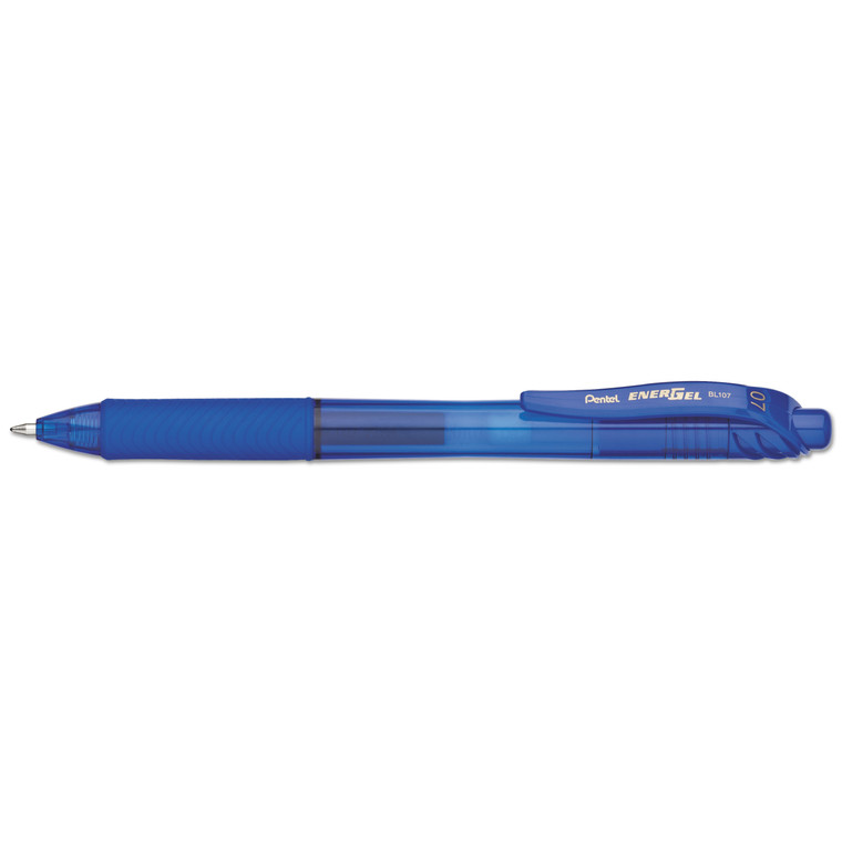 Energel-X Gel Pen, Retractable, Medium 0.7 Mm, Blue Ink, Blue Barrel, Dozen - PENBL107C