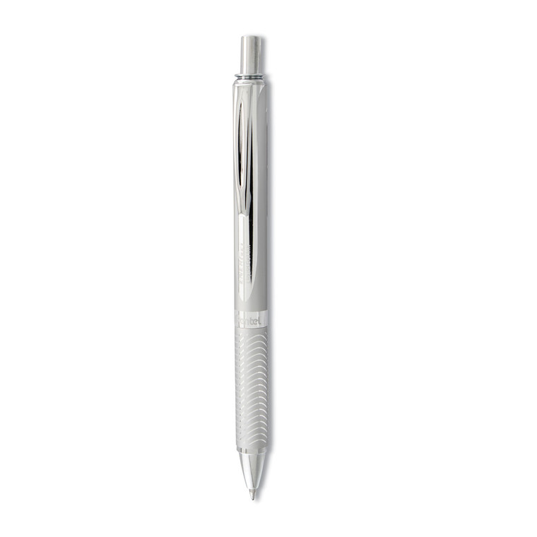 Energel Alloy Rt Gel Pen, Retractable, Medium 0.7 Mm, Black Ink, Chrome Barrel - PENBL407A