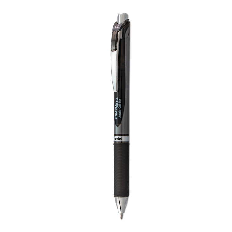 Energel Rtx Gel Pen, Retractable, Bold 1 Mm, Black Ink, Black/gray Barrel - PENBL80A