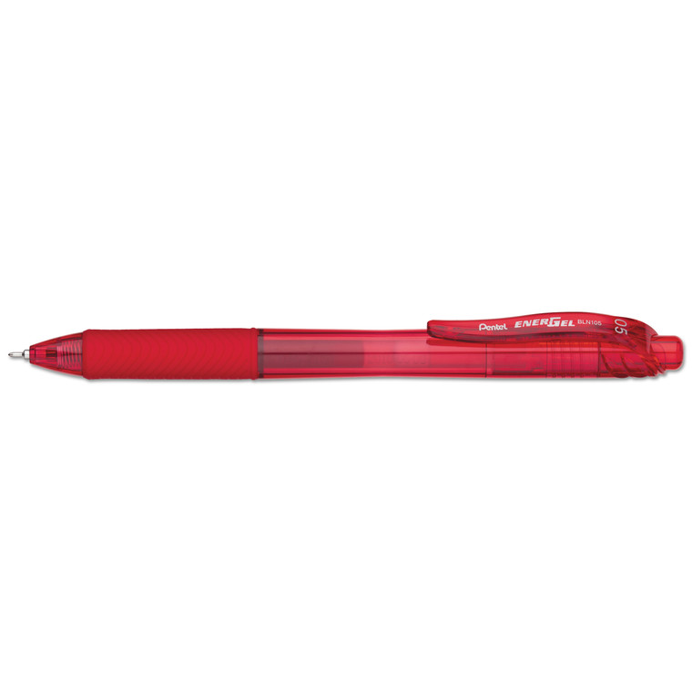 Energel-X Gel Pen, Retractable, Fine 0.5 Mm Needle Tip, Red Ink, Red Barrel, Dozen - PENBLN105B