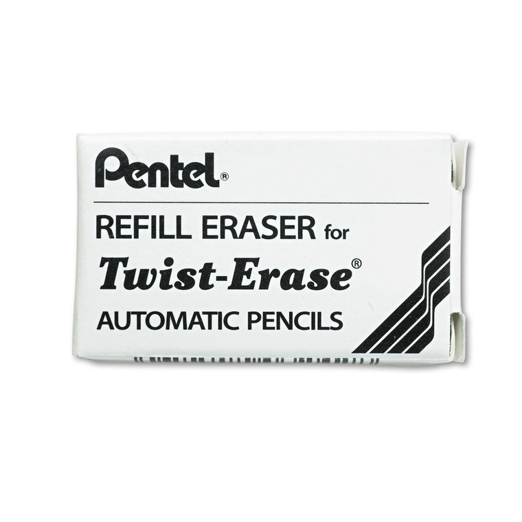 Eraser Refills For Pentel Side Fx And Twist-Erase Pencils, Cylindrical Rod, White, 3/tube - PENE10
