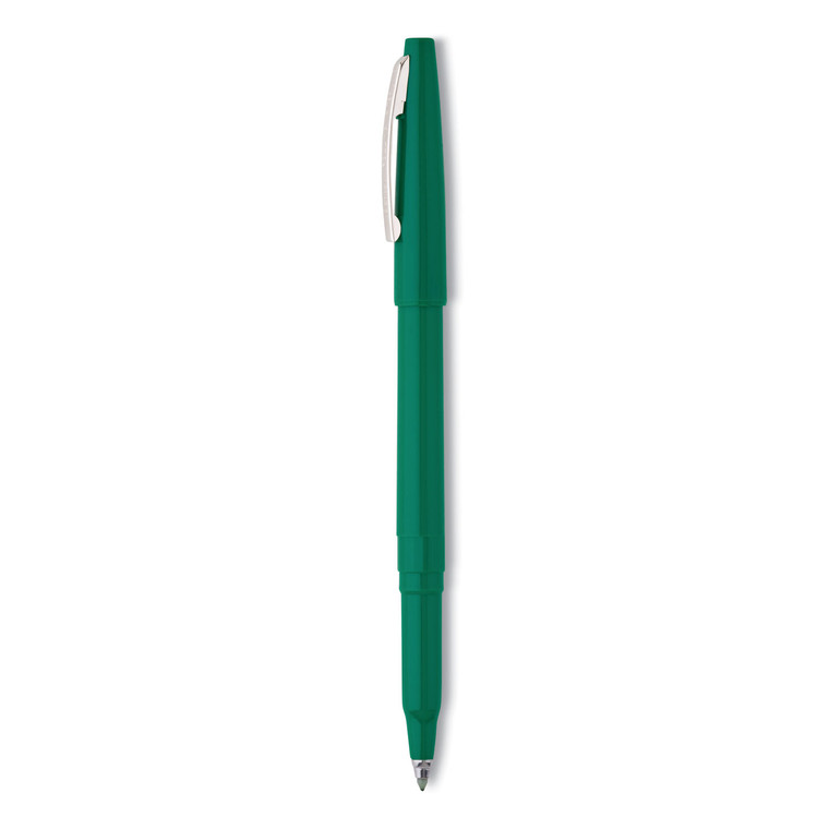 Rolling Writer Roller Ball Pen, Stick, Medium 0.8 Mm, Green Ink, Green Barrel, Dozen - PENR100D
