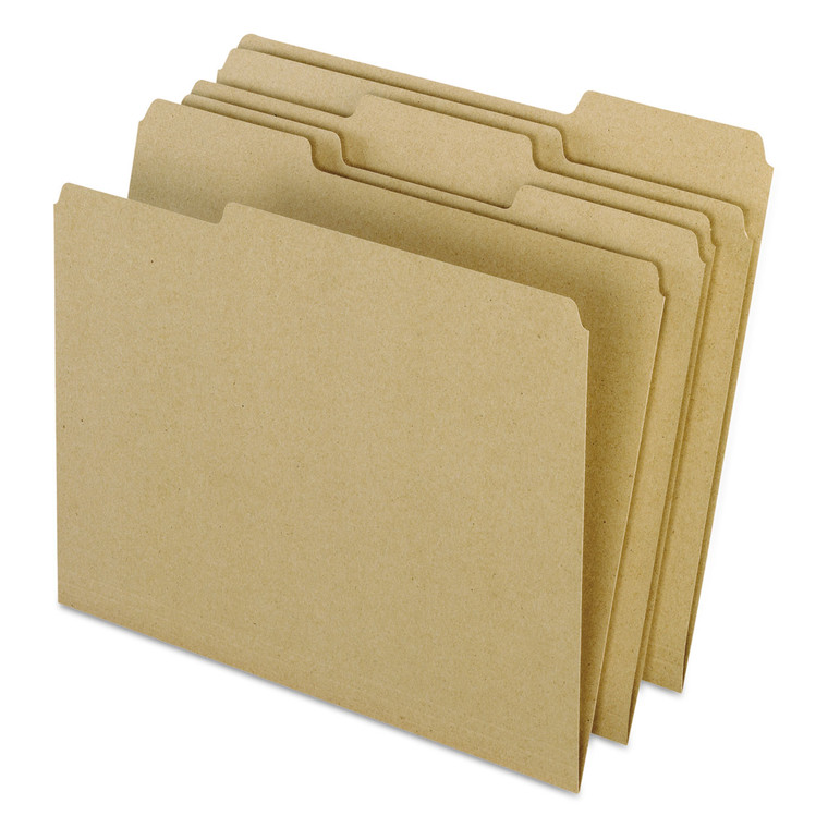 Earthwise By 100% Recycled Colored File Folders, 1/3-Cut Tabs, Letter Size, Natural, 100/box - PFX04342